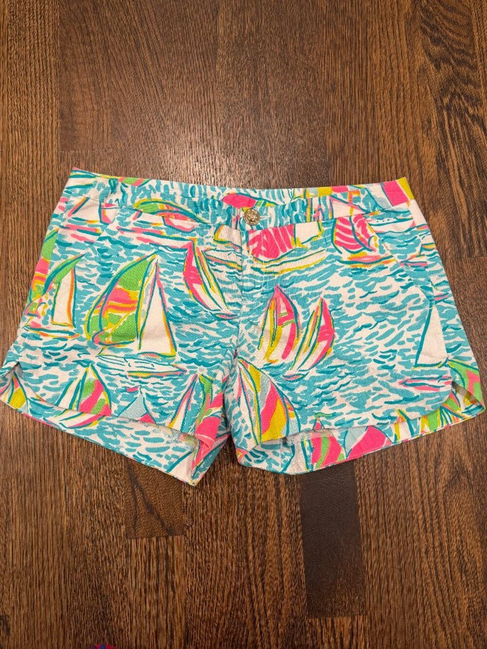 Lilly Pulitzer Sailboat Print Shorts Callahan Style Nautical Resort Size 00